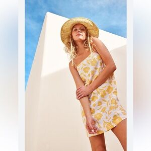 NWT SUMMER Yellow Floral Slip Dress S